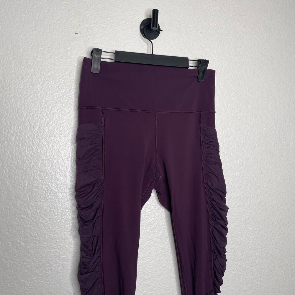 Athleta Womens Leggings Size M Purple Mesh Me Up 7/8 Hi Rise Pull On Athleisure - Picture 9 of 14